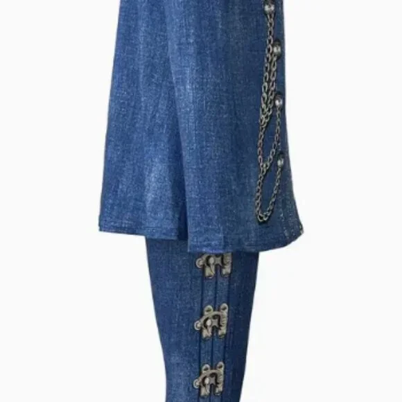 New! Corset Lace Faux Denim 2-Piece Set – Size 6 Medium – NWT - Picture 7 of 16